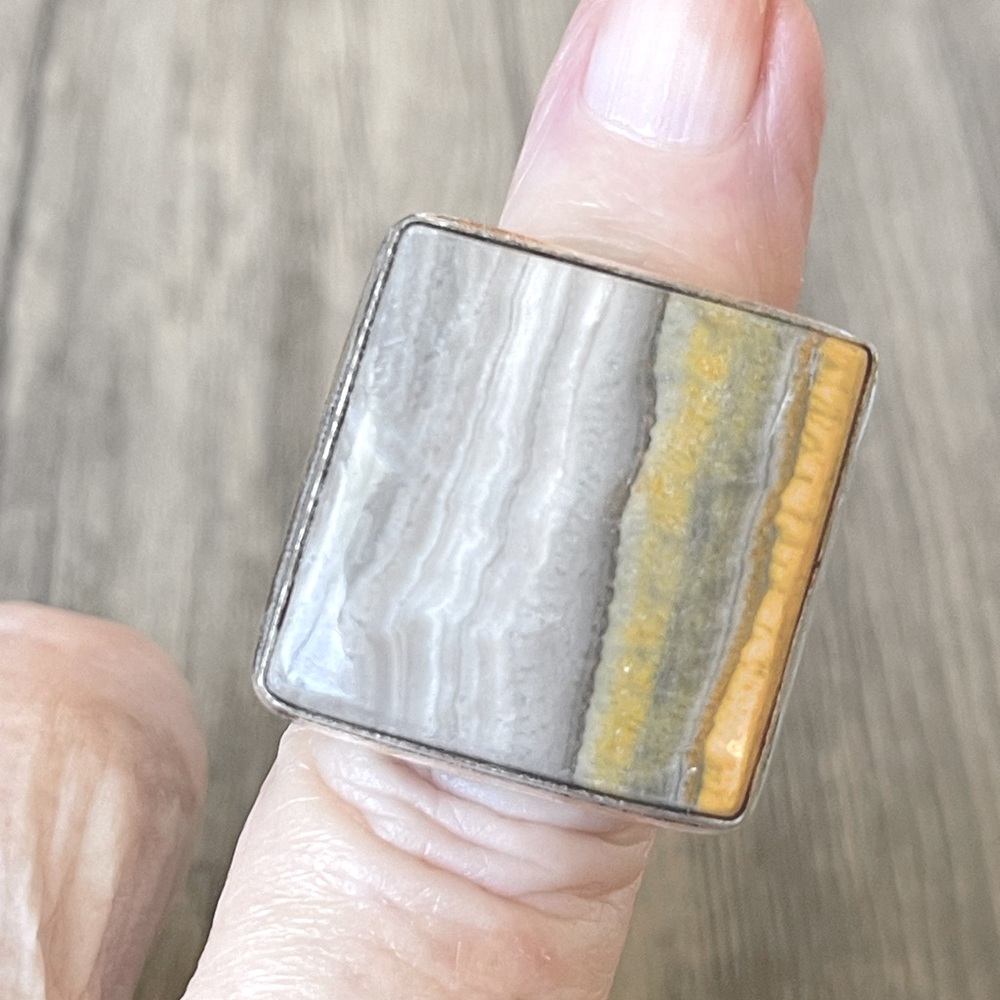 Bumblebee Jasper Square Cut Ring - image 2